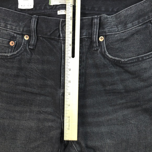 American Eagle Jeans Mens 29x31 Black Denim Slim Selvedge Button Fly Preppy - Picture 8 of 15
